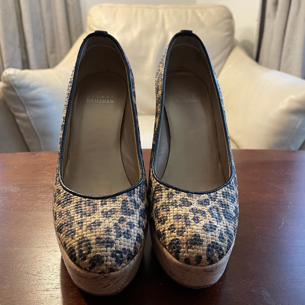 Stuart Weitzman Corkswoon Leopard Print Wedges - image 1